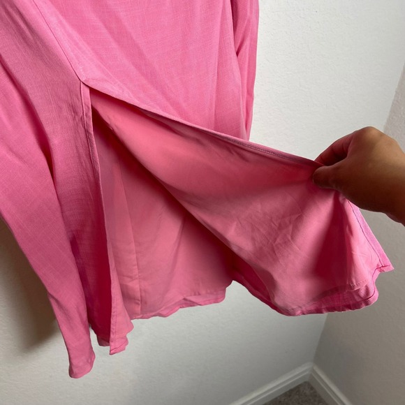 Lovefool Pink Mini Skirt Lined Slit Rayon Blend Casual 2X - Picture 2 of 10